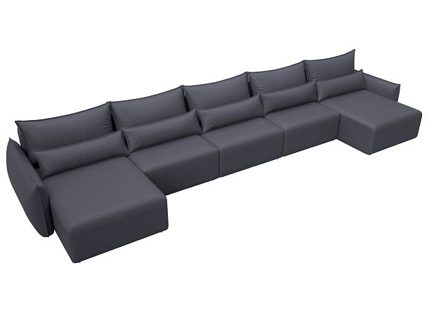 Диван П-образный Лига-051 НПБ МегаЛонг Экокожа серый - Вид 6