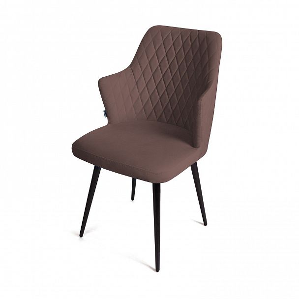 Стул поворотный на 360 градусов Hunt ромб, велюр шоколад maxx 232 / чёрный конус - Вид 5