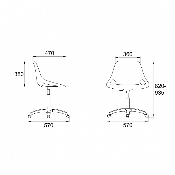Стул "Q5 SW КРЕСЛО на  Крестовине CINA", черный - Вид 6