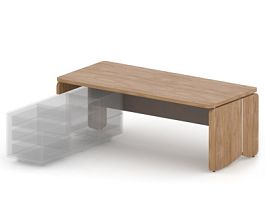 АККОРД/ACCORD RACR002-20x9 Стол левый под тумбу 2000х900х750 Акация Шеффилд/Серый камень - Фото предпросмотра