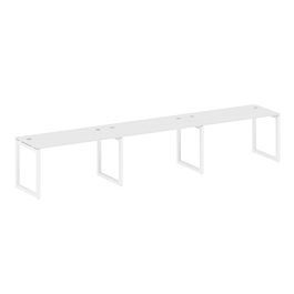 Metal System Quattro Р. ст. на 3 раб. места на О-образном м/к 50БО.СМ-3.3 Белый/Белый металл 4200*720*750 - Фото предпросмотра