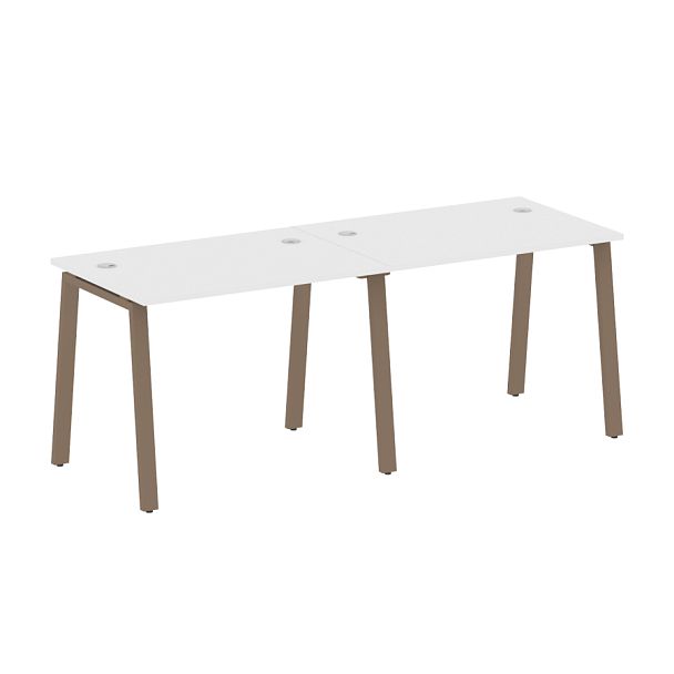 Metal System Р. ст. на 2 раб. места на А-образном м/к БА.СМ-2.1 Белый/Мокко металл 2000*720*750 - Вид 1