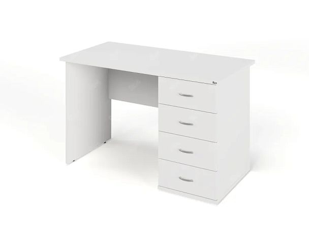 ЛАЙТ / LIGHT RRG007-12x6R Однотумбовый стол 120x60x75 Белый - Вид 1