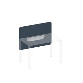 Экран настольный фронтальный тканевый с кабель-каналом Elevo А1 БГ 856.02 BA40 синий (Bahama Denim) / белый гладкий - Фото предпросмотра