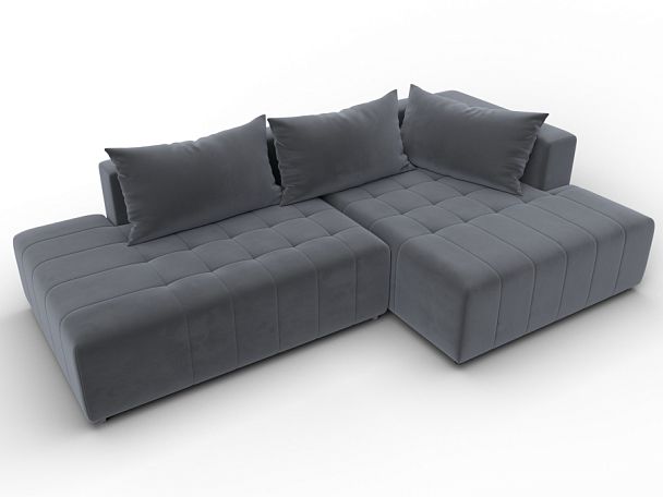 Диван угловой Лига-103 НПБ угол правый Велюр серый - Вид 6