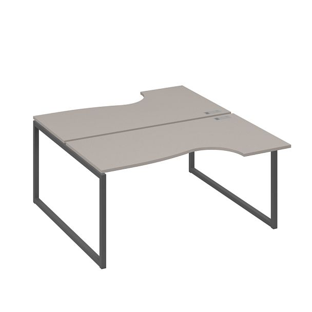 Рабочая станция (2х160) столы Классика опоры QUATTRO A4 А4 Б4 185 БП мокко премиум / металлокаркас антрацит - Вид 1