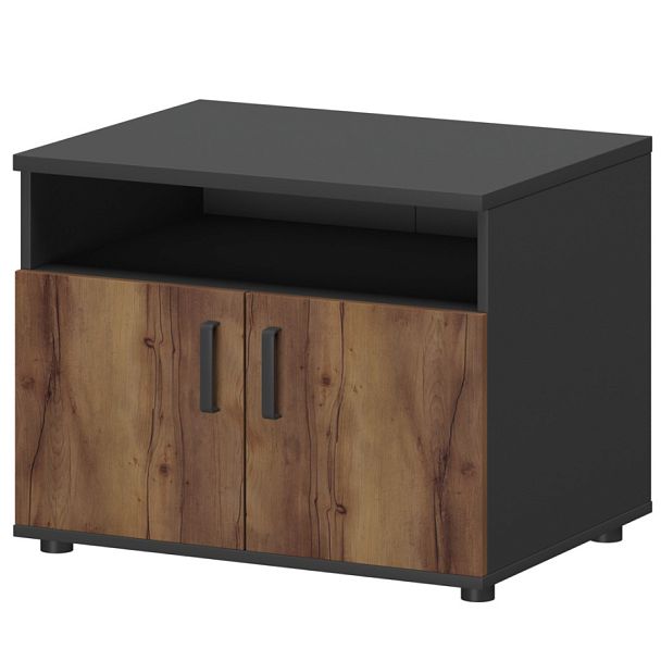 Тумба для оргтехники СМТ-2ДН Тип1 Графит/Таксония 800x600x607 Смарт - Вид 1