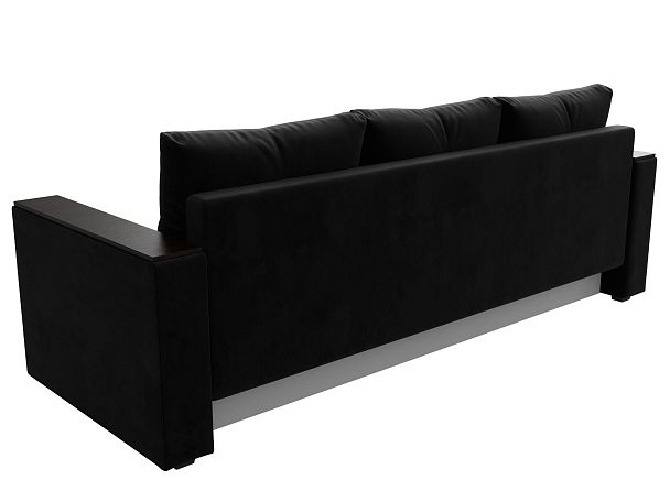 Диван прямой Атланта Лайт без стола (полностью велюр черный) - Вид 6