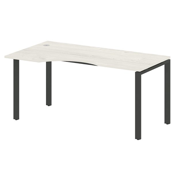 Metal System Стол криволинейный левый на П-образном м/к БП.СА-1 (L) Дуб наварра/Антрацит металл 1600*900*750 - Вид 1