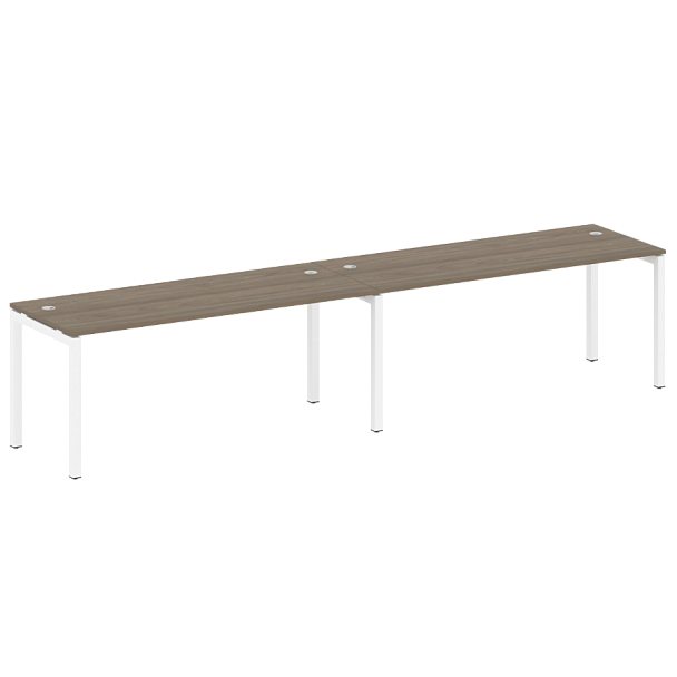 Metal System Quattro Р. ст. на 2 раб. места на П-образном м/к 50БП.СМ-2.5 Вяз/Белый металл 3600*720*750 - Вид 1