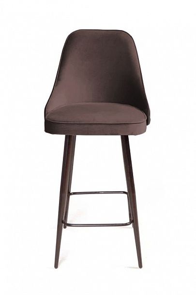 Стул полубарный Oliver, бархат антрацит 14/ чёрный конус - Вид 2