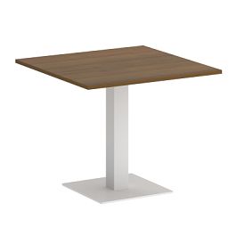 Home Office Стол квадратный VR.SP-5-90.2 Орех/Белый металл 900*900*750 - Фото предпросмотра