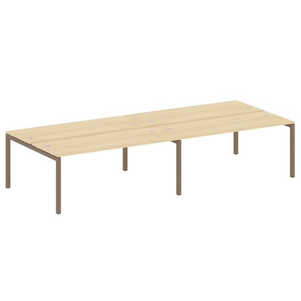 Metal System Quattro Р. ст. на 4 раб. места на П-образном м/к 50БП.СМ-4.5 Акация/Мокко металл 3600*1475*750 - Вид 1