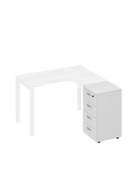 Тумба приставная 4-х ящичная с замком A4 А4 9223 БП белый премиум - Вид 1