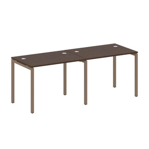 Metal System Quattro Р. ст. на 2 раб. места на П-образном м/к 40БП.СМ-2.1 Венге/Мокко металл 2000*720*750 - Вид 1