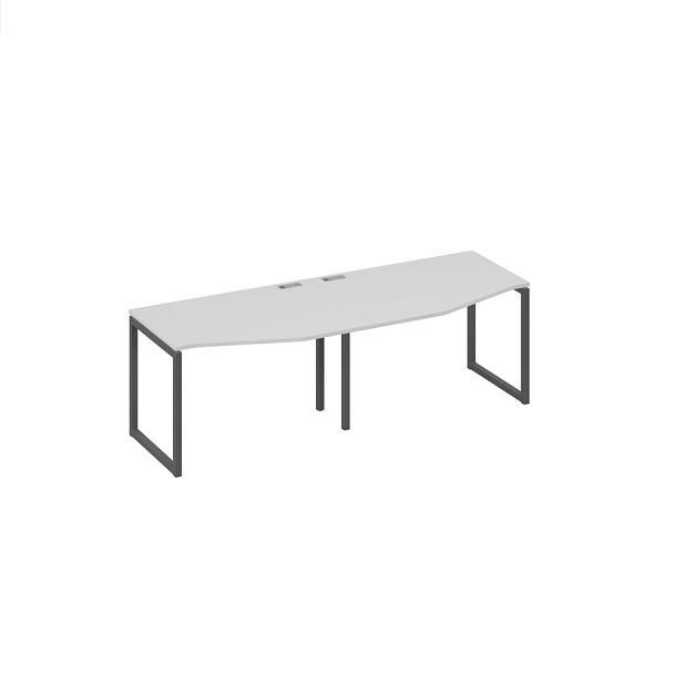 Станция QUATTRO 2х120 столы Техно на металлокаркасе A4 А4 Б4 061-2 БП серый / металлокаркас антрацит - Вид 1