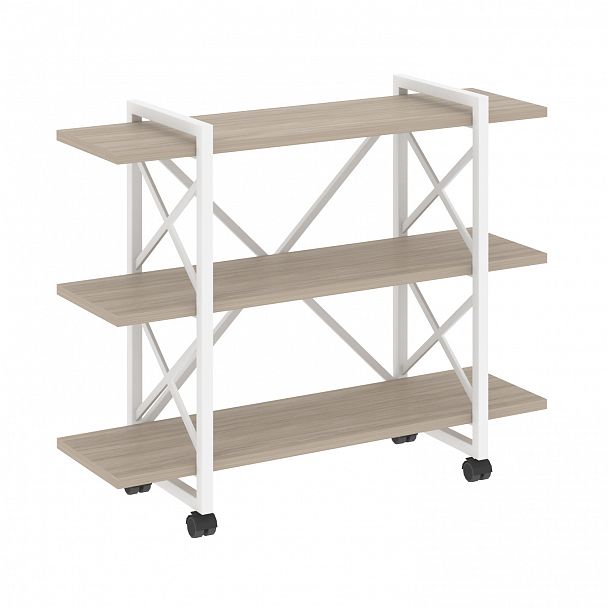 Стеллаж на колесах "Loft" VR.L-MST.K-3.8V дуб аттик/белый - Вид 1