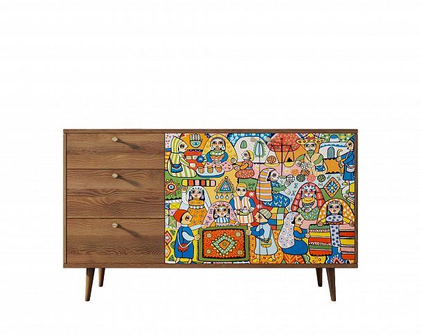 Комод "Berber" с двумя дверками и ящиками 1 принт - Вид 3