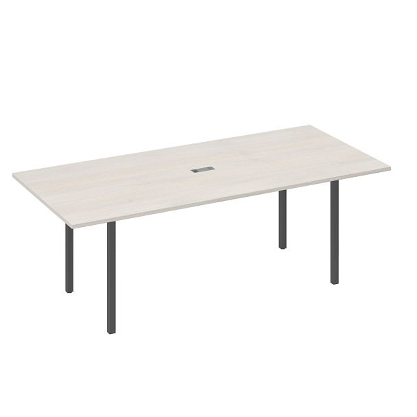 Стол переговорный 220 на металлокаркасе DUE A4 А4 Б2 124 БП дуб / металлокаркас антрацит - Вид 1