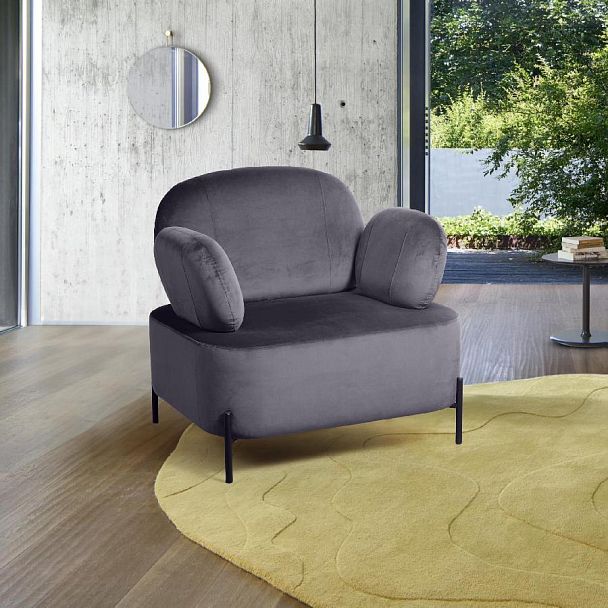 Кресло Dandy, бархат серый 27 - Вид 8