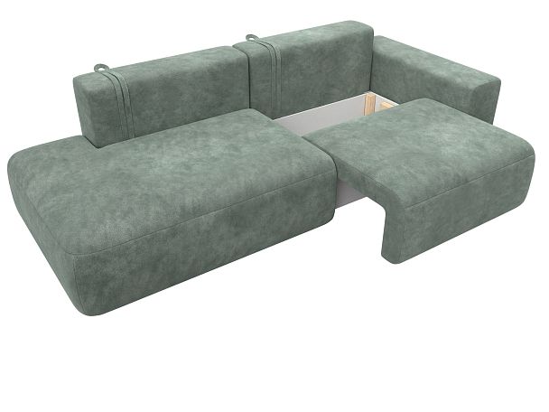 Диван прямой Лига-036 НПБ Модерн подлокотник справа Велюр зеленый - Вид 7