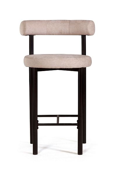 Стул полубарный Biggi, шенилл Puffy beige / опоры черные - Вид 2