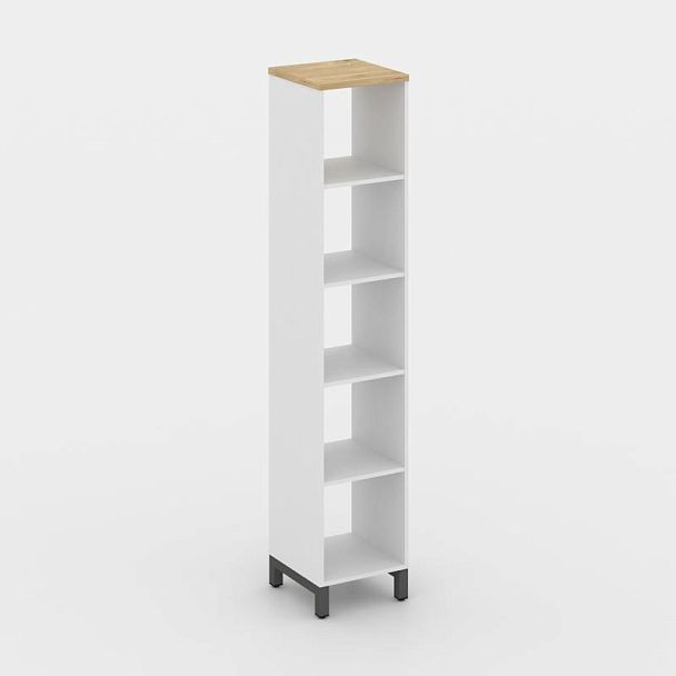 Style Project Каркас стеллажа 5 яр. SN.KS-510 Белый/Тиквуд Светлый/Металл Антрацит 387*400*1982 - Вид 1