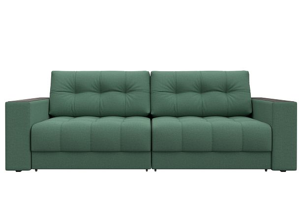 Диван прямой с декором Лига-049 НПБ Рогожка зеленый - Вид 2