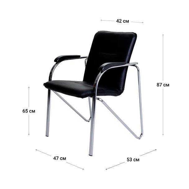 Стул Самба, экокожа черная, гальваника - Вид 8