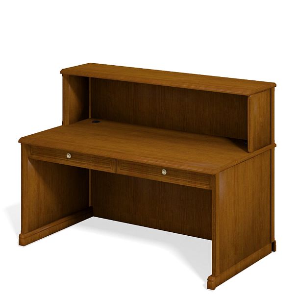 Модуль стойки ресепшн прямой "Версаль"  ПК-ВР-СКР155Х87-В1-198 орех орвието - Вид 1