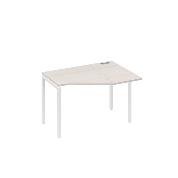 Стол эргономичный правый "Техно" на металлокаркасе DUE A4 А4 Б2 052 БП дуб / металлокаркас белый - Вид 1