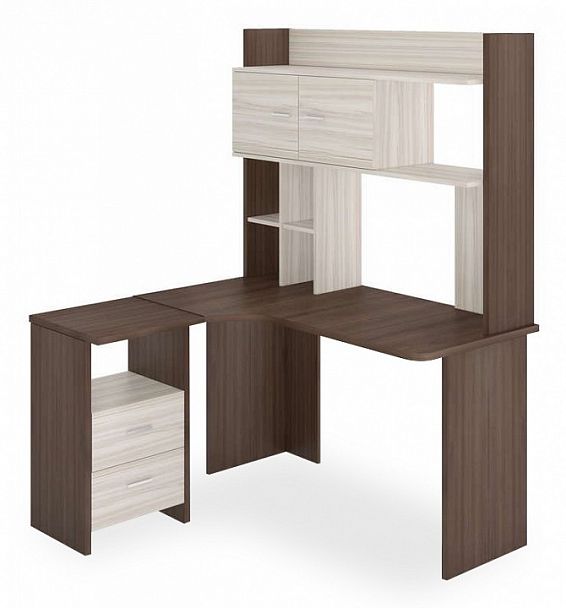 Стол компьютерный Домино Lite СКЛ-Угл130+НКЛХ-130 ШК ЛЕВ Карамель/Шамони левый - Вид 1