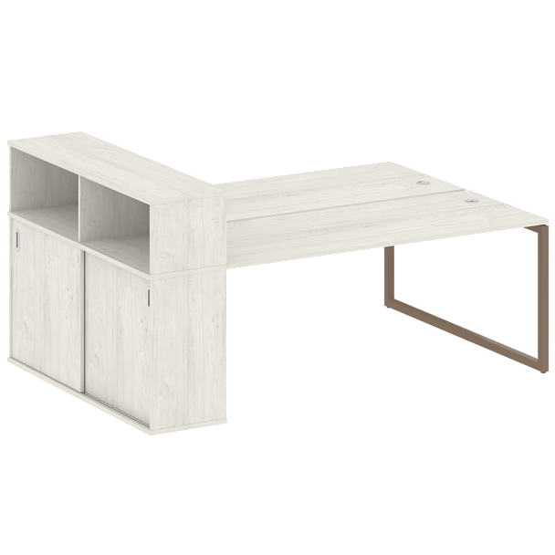 Metal System Quattro Р. ст. с шкафом-купе на О-образном м/к 40БО.РС-СШК-2.5 Т Дуб наварра/Мокко металл 2210*1475*1098 - Вид 1