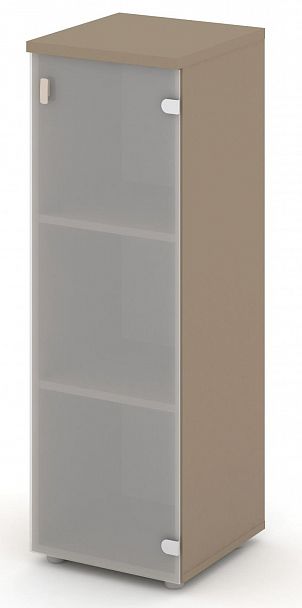 Шкаф средний узкий (1 средний фасад стекло сатин матовый) "ESTETICA" ES.SU-2.4 Латте/Сатин матовый - Вид 2