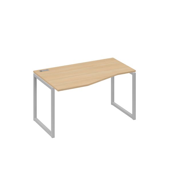 Стол эргономичный левый "Техно" на металлокаркасе QUATTRO A4 А4 Б4 063 БП натуральный дуб / металлокаркас серый - Вид 1