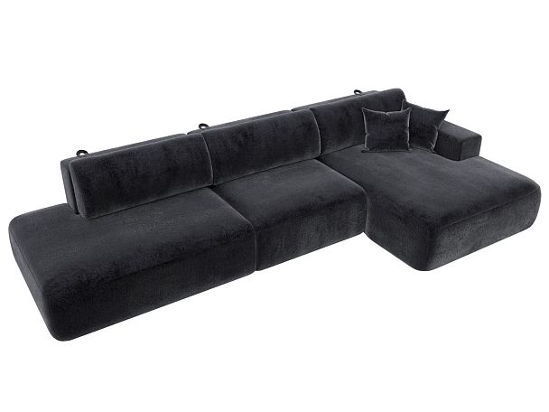 Диван угловой Лига-036 НПБ Модерн Лонг правый угол Велюр серый - Вид 5