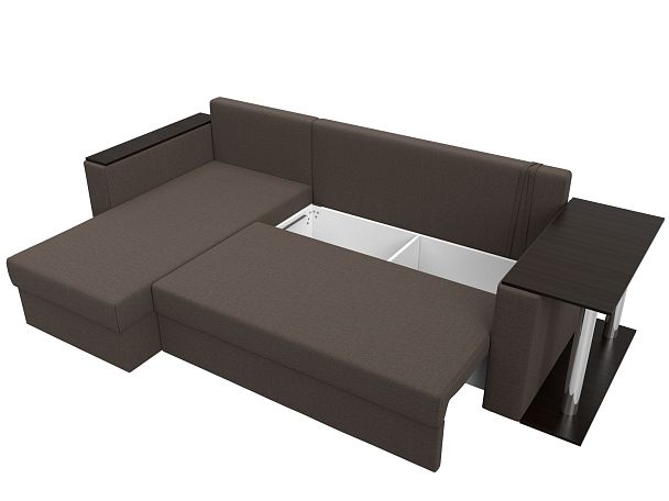 Диван угловой Атланта Лайт левый угол Рогожка коричневый - Вид 7