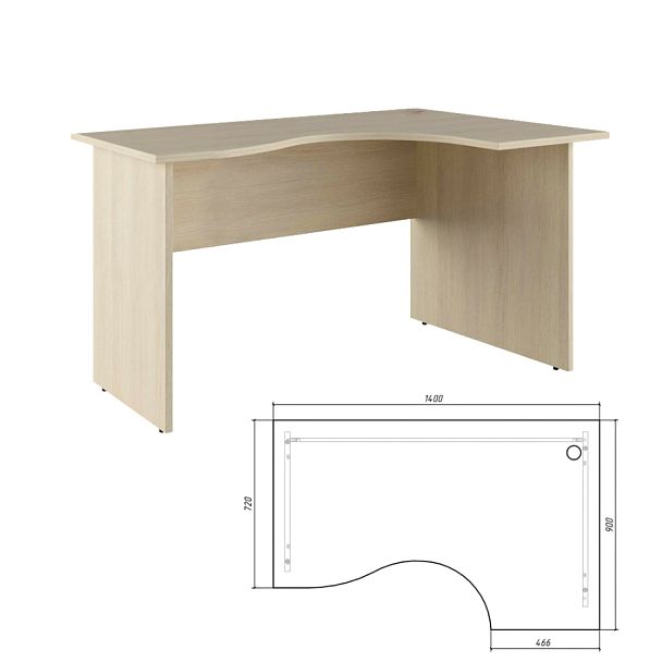 Стол эргономичный правый Trend 140x90x75 дуб феррара - Вид 1