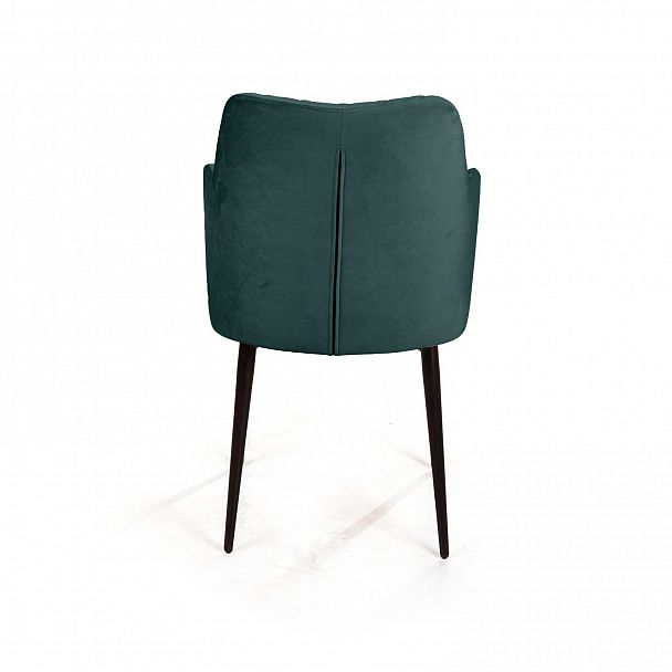 Стул с подлокотниками Hunt ромб, бархат зелёный 19 / чёрный конус - Вид 5