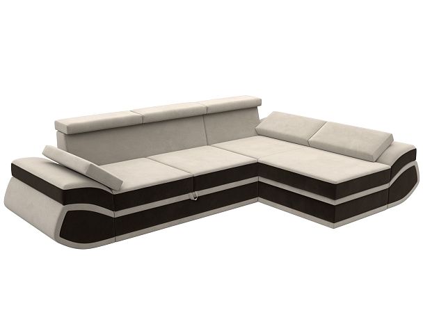 Диван угловой Лига-032 правый угол Микровельвет бежевый - Вид 9