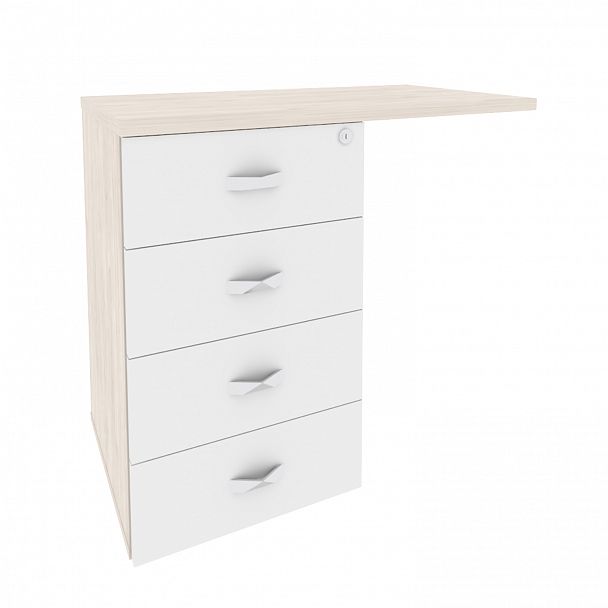 Тумба приставная "Onix" O.TPU-4 денвер светлый/белый - Вид 1