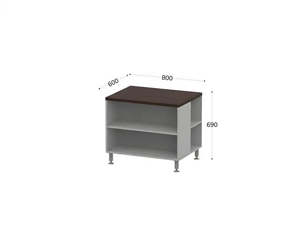 БЕРЛИН / BERLIN Тумба для копира на цокольных опорах 800х600х690 Венге/Серый - Вид 2