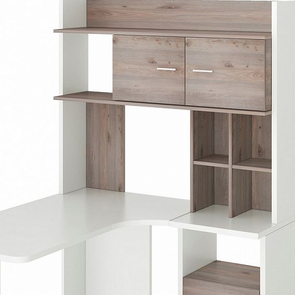 Стол компьютерный Домино Лайт СКЛ-Угл130+НКЛХ120 Белый/Нельсон правый - Вид 3