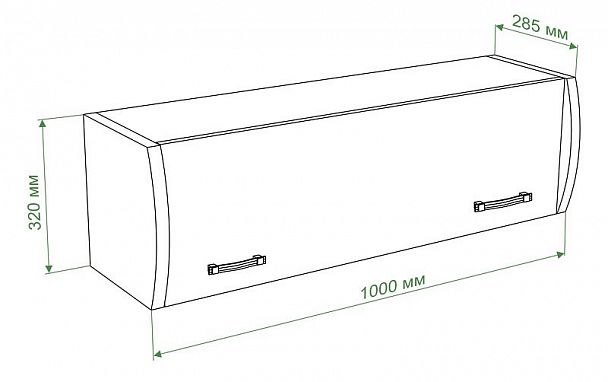 Полка навесная Бартоло ПНД с фасадом Карамель - Вид 2