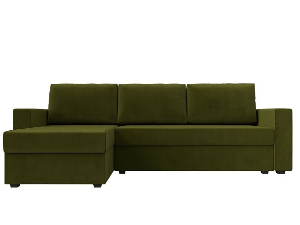 Угловой диван Траумберг Лайт левый (полностью микровельвет зеленый) - Вид 2
