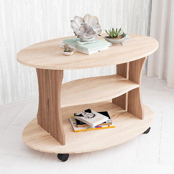 Стол Журнальный Консул-1 (900*560*600) ясень шимо/дуб сонома - Вид 1