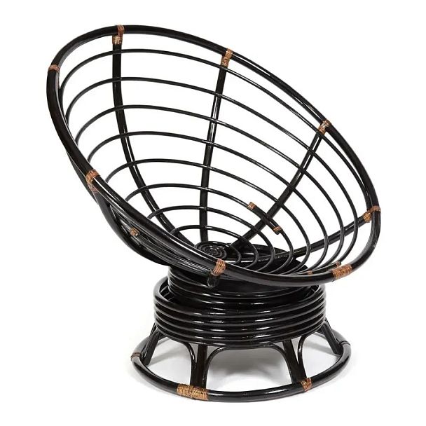 Кресло-качалка Папасан/Papasan (W 23/01 B) /с подушкой/Antique brown (античный черно-коричневый) - Вид 3