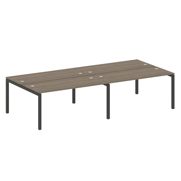 Metal System Quattro Р. ст. на 4 раб. места на П-образном м/к 50БП.СМ-4.4 Вяз/Антрацит металл 3200*1475*750 - Вид 1