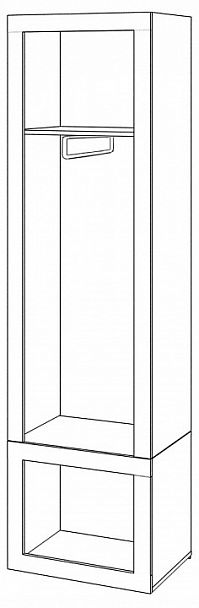 Шкаф платяной Toivo ТОЙ ШК 60/45 Д Карамель - Вид 2