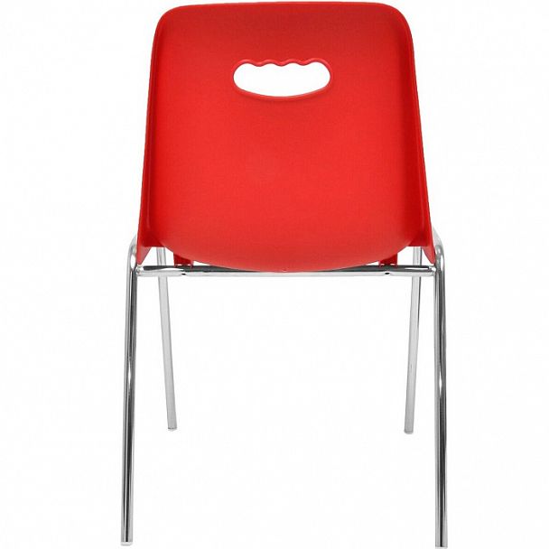 Стул Venezia (4 ножки) каркас хром, красный, стопируемый - Вид 4